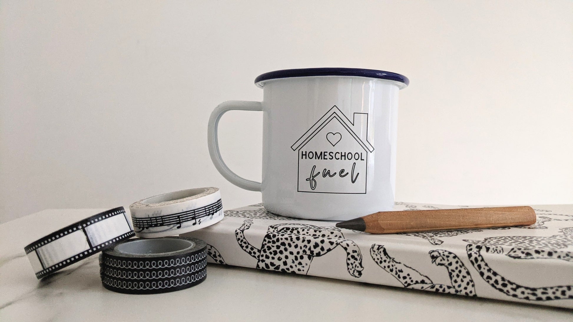 Homeschool Fuel - Engraved Enamel Mug - One Mama One Shed