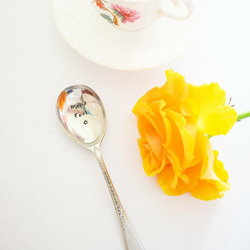 Mama Fuel - Hand Stamped Vintage Tea Spoon - One Mama One Shed