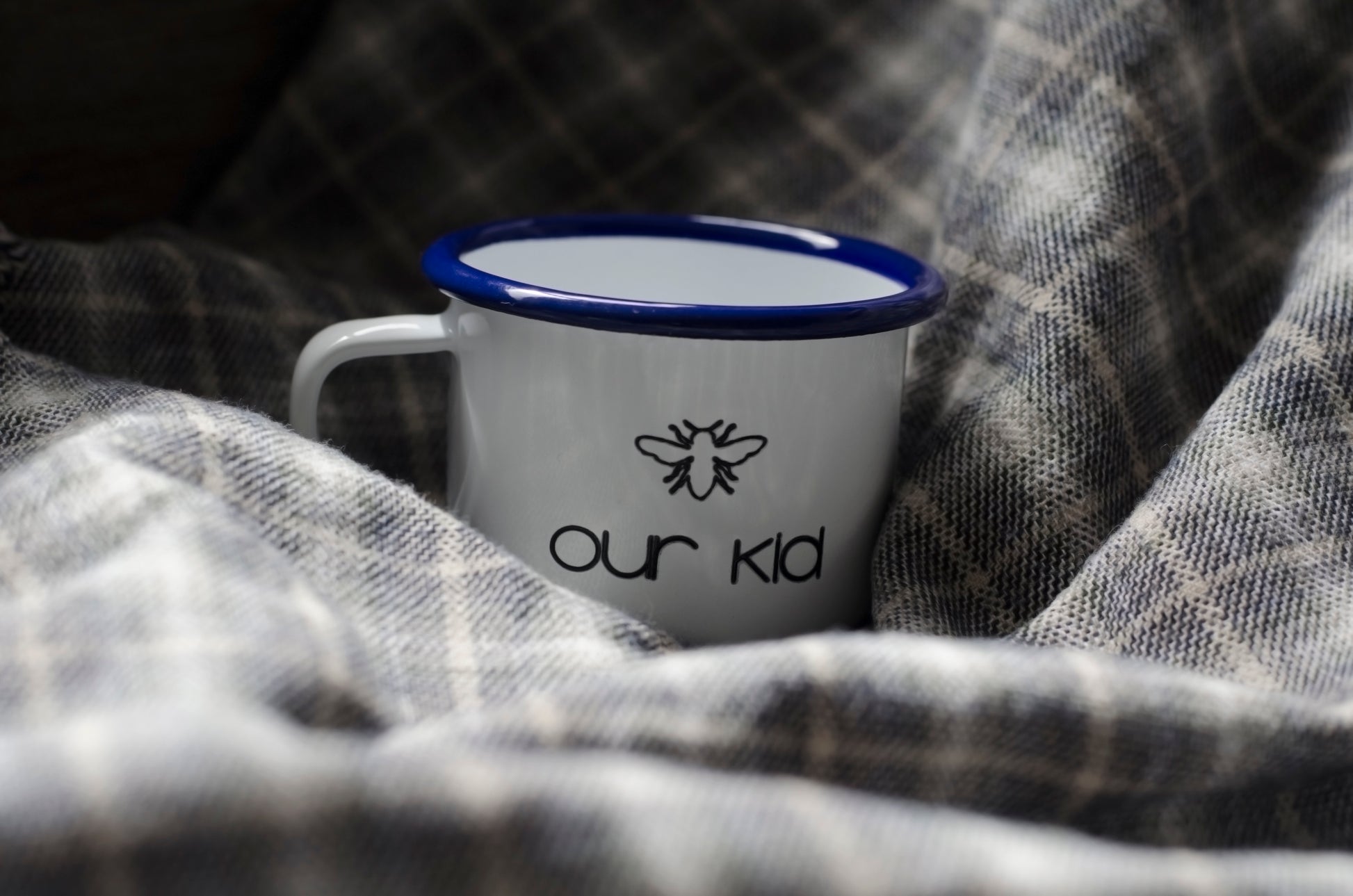 Our Kid - Manchester Design - Engraved Enamel Mug - One Mama One Shed
