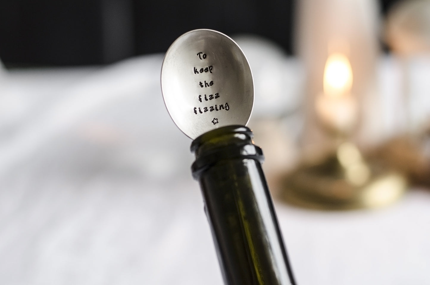 To Keep The Fizz Fizzing - Prosecco and Champagne Bottle Stopper Spoon - One Mama One Shed