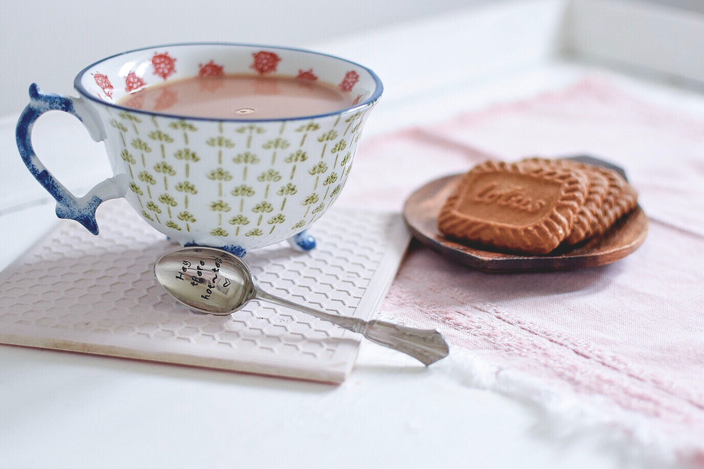 Hey There Hot-Tea - Hand Stamped Vintage Tea Spoon - One Mama One Shed