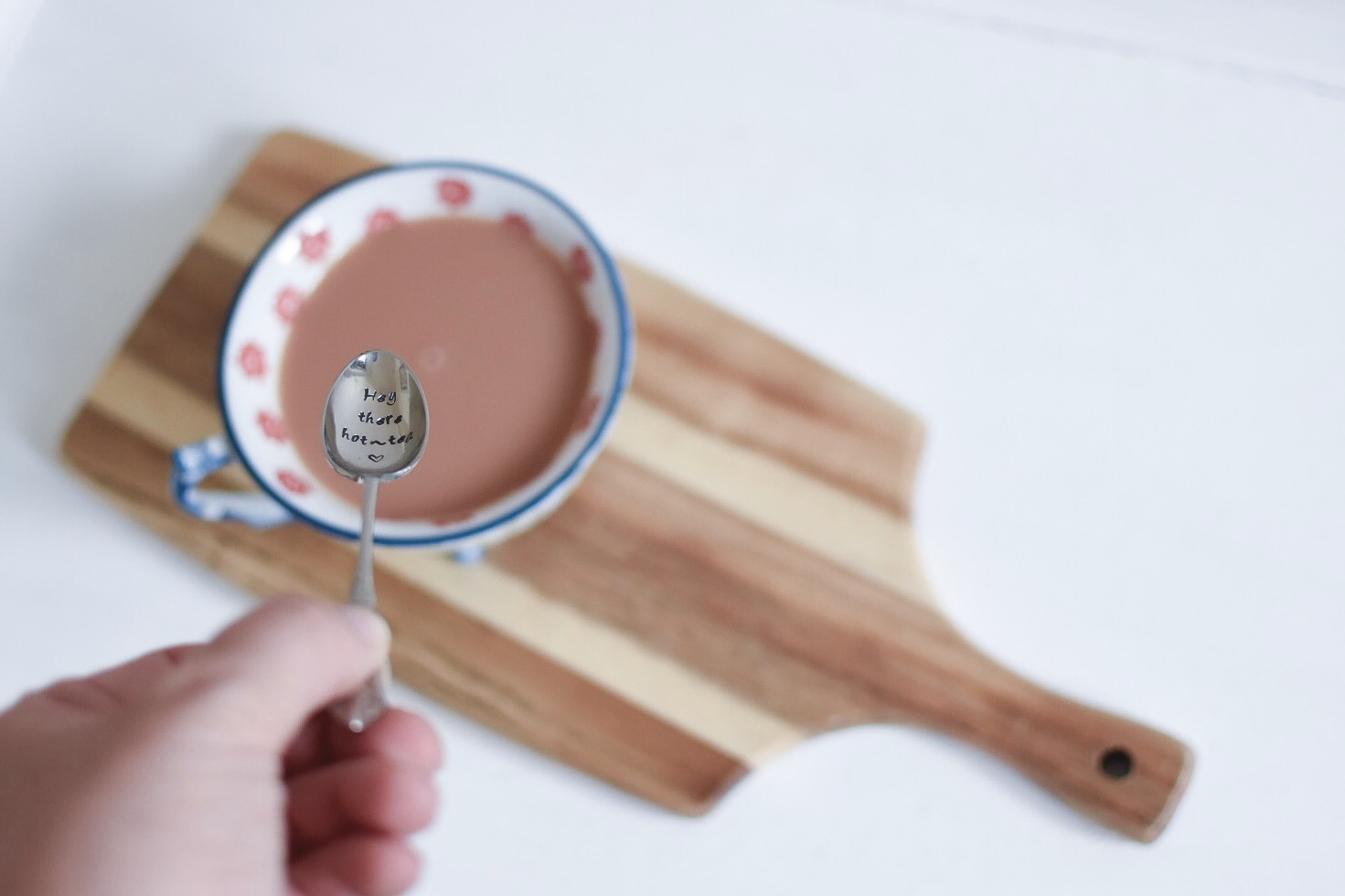 Hey There Hot-Tea - Hand Stamped Vintage Tea Spoon - One Mama One Shed