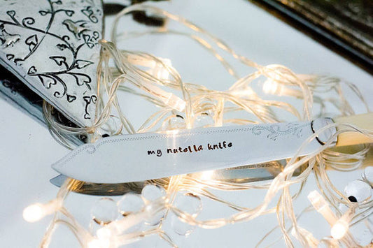 My Nutella Knife - Hand Stamped Vintage Knife - One Mama One Shed