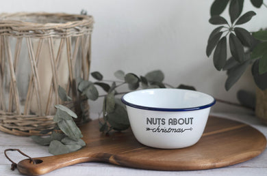 Nuts About - Engraved Enamel Bowl - One Mama One Shed