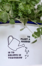 To Plant a Garden Is To Believe In Tomorrow - Engraved Enamel Planter - One Mama One Shed
