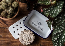 Bee You Tiful - Engraved Enamel Soap Dish/Trinket Dish - One Mama One Shed