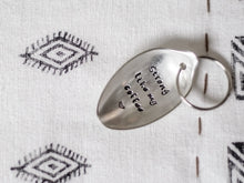 Strong like my coffee - Handstamped Coffee Spoon Keyring - One Mama One Shed