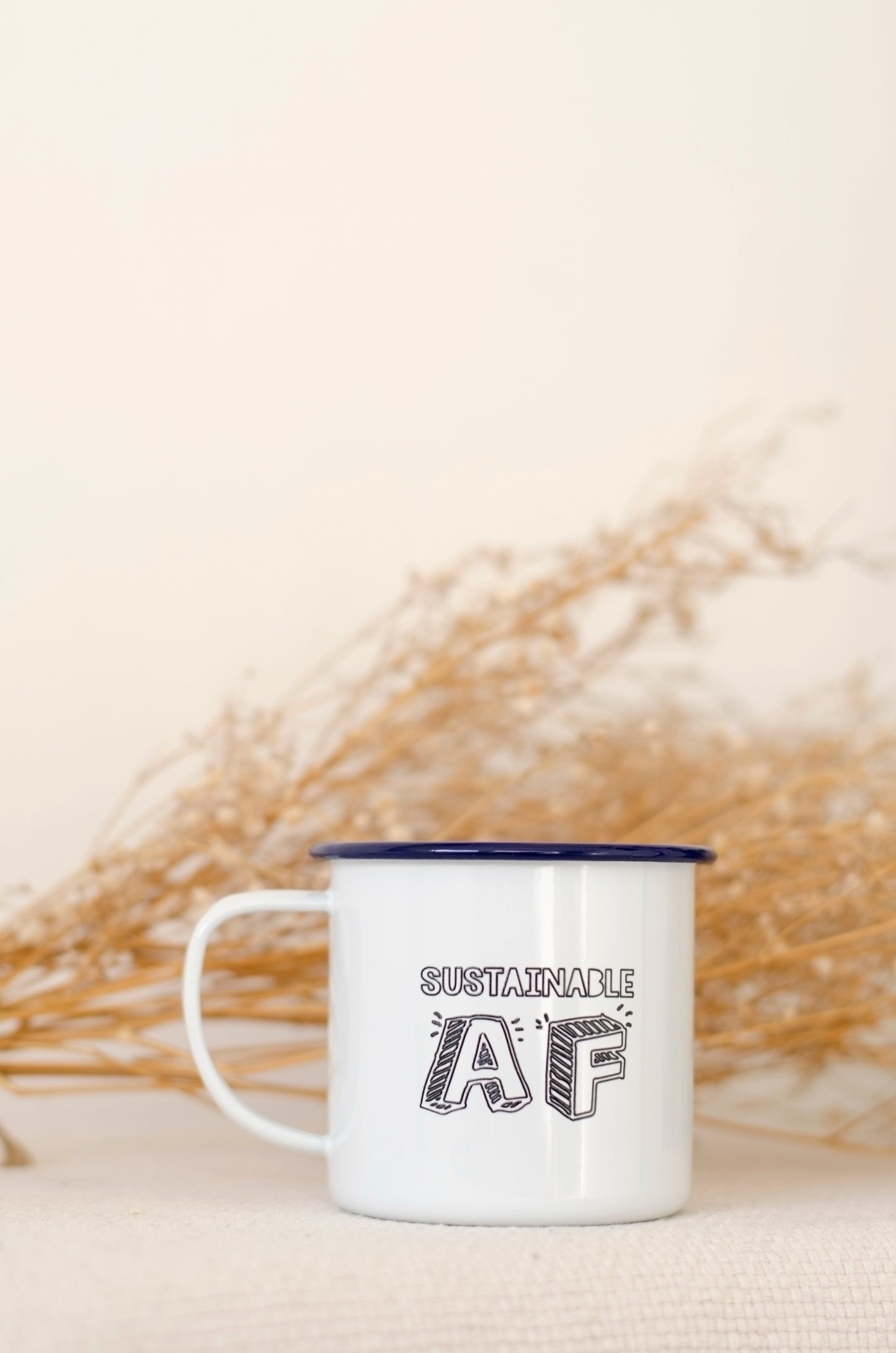 Sustainable AF - Engraved Enamel Mug - One Mama One Shed
