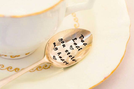 Tea Leaf You Stole My Heart - Hand Stamped Engraved Spoon - Vintage Tea Spoon - One Mama One Shed