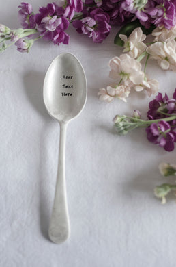 Your Text Here - Custom Wording - Hand Stamped Vintage Cutlery - One Mama One Shed