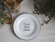 Your Text Here - Engraved Enamel Plates - One Mama One Shed